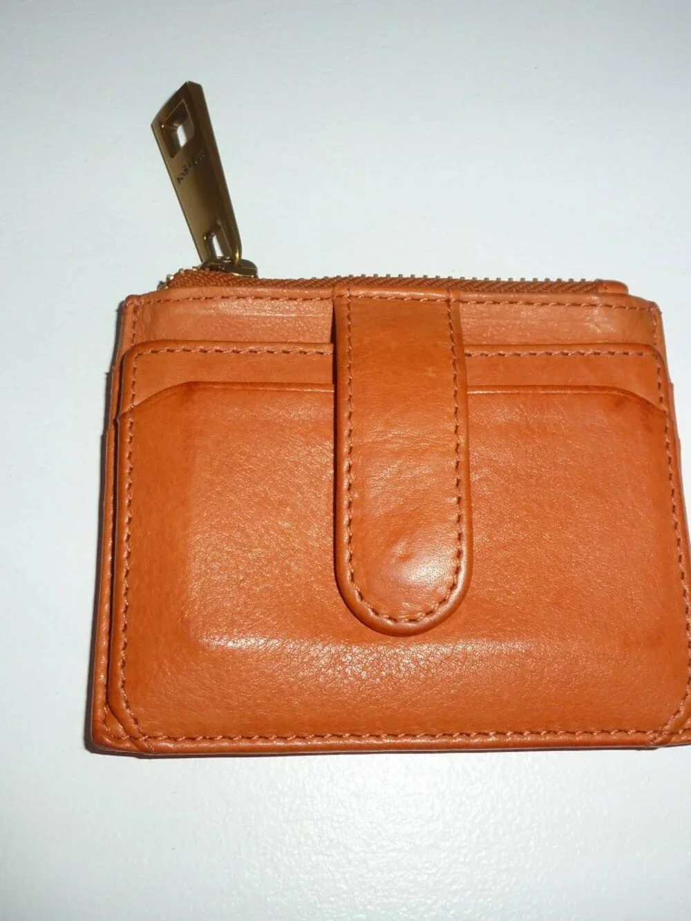 Margot New York Betty Zip Credit Card & Money Leather Wallet